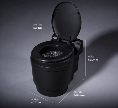 Laveo™ DryFlush Portable Toilet - BLACK EDITION!