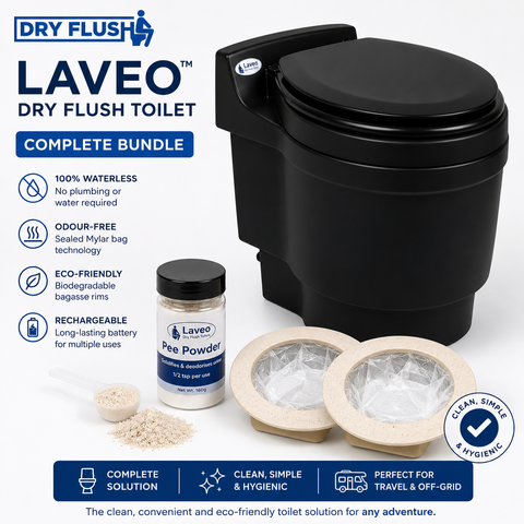 Laveo™ DryFlush Portable Toilet - BLACK EDITION!
