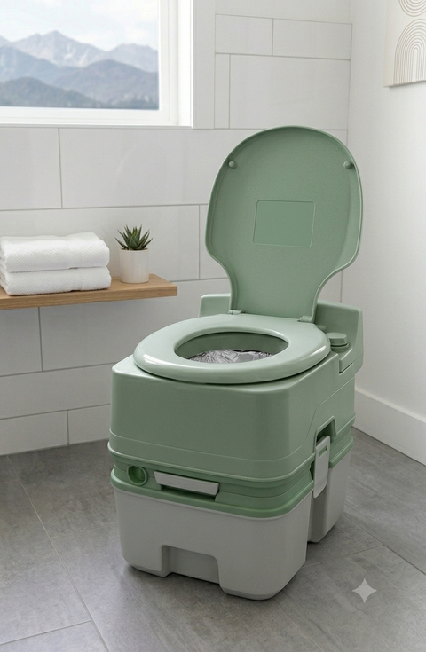 Portable chemical toilet for caravan and camping use