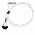 DryFlush push button start assembly with white leads and terminals