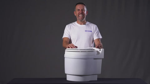 Laveo DryFlush waterless toilet demonstration video